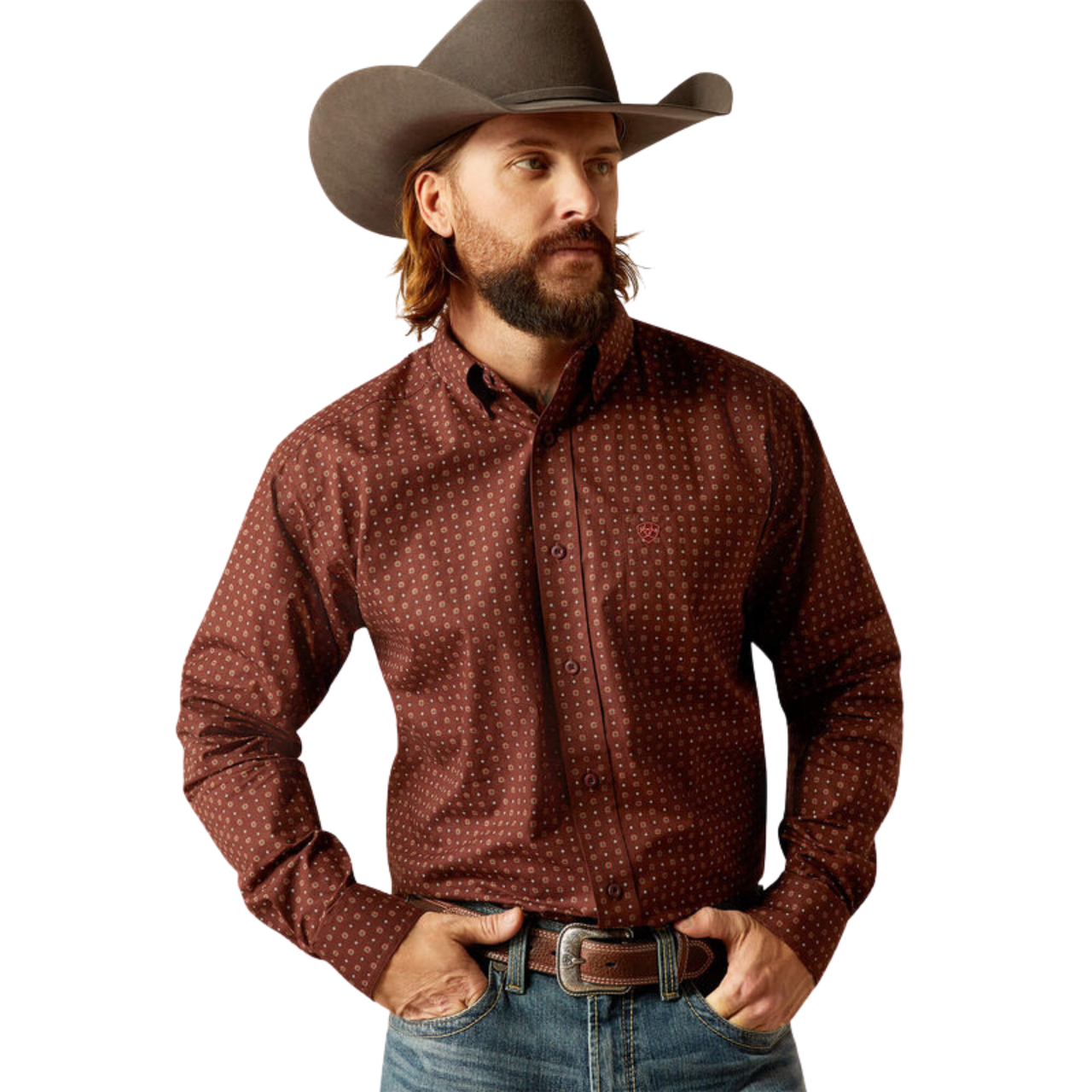 Ariat Men's Seabrook Classic Fit Long Sleeve Shirt - Brown