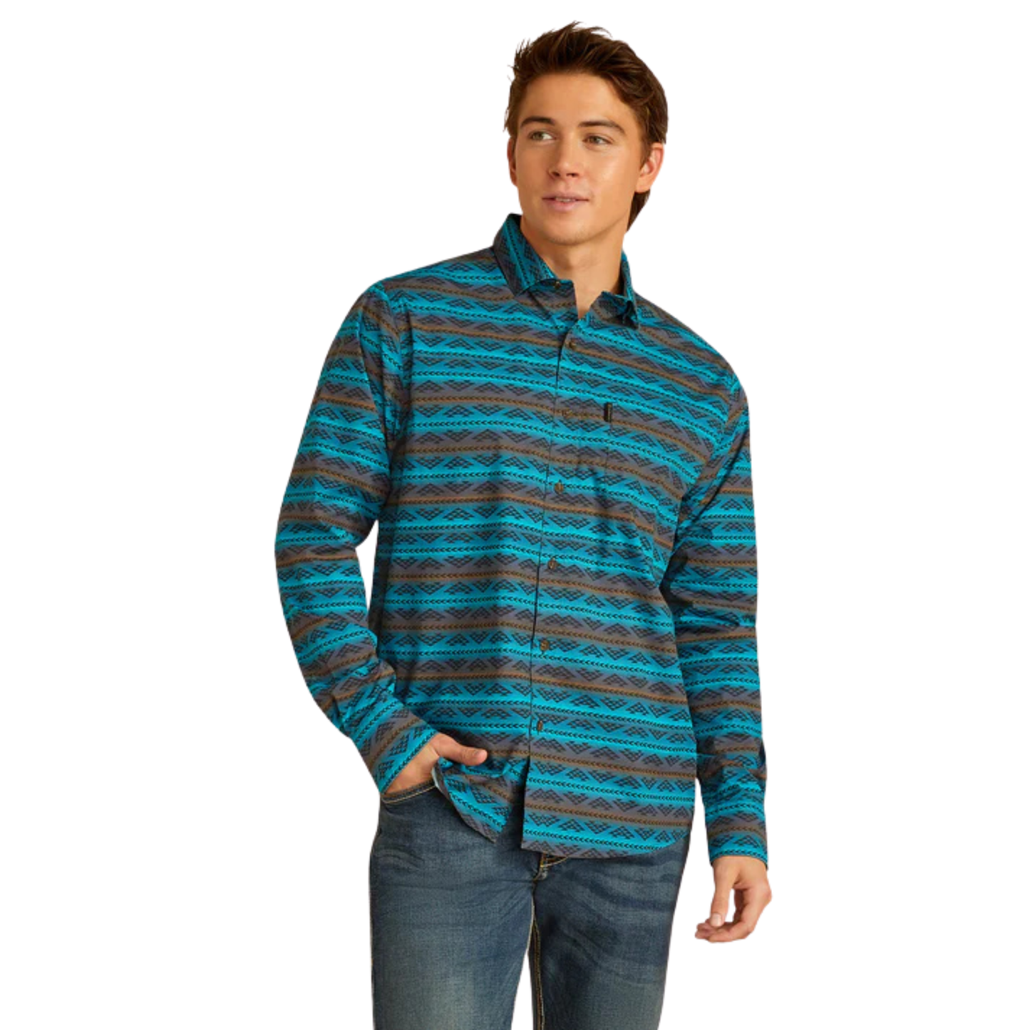 Ariat Men's Madison Modern Long Sleeve Shirt - Turquoise