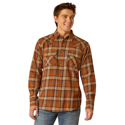 Ariat Men's Haiden Retro Snap Long Sleeve Shirt- Roasted Pecan