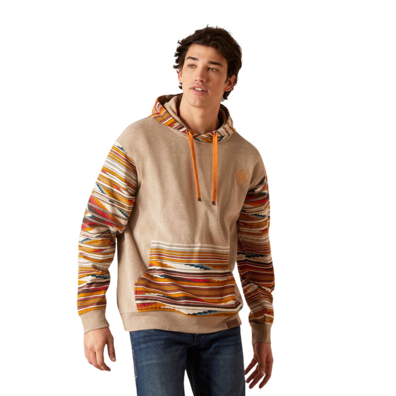 Ariat Men's Colour Blocked Chimayo Hoodie - Beige