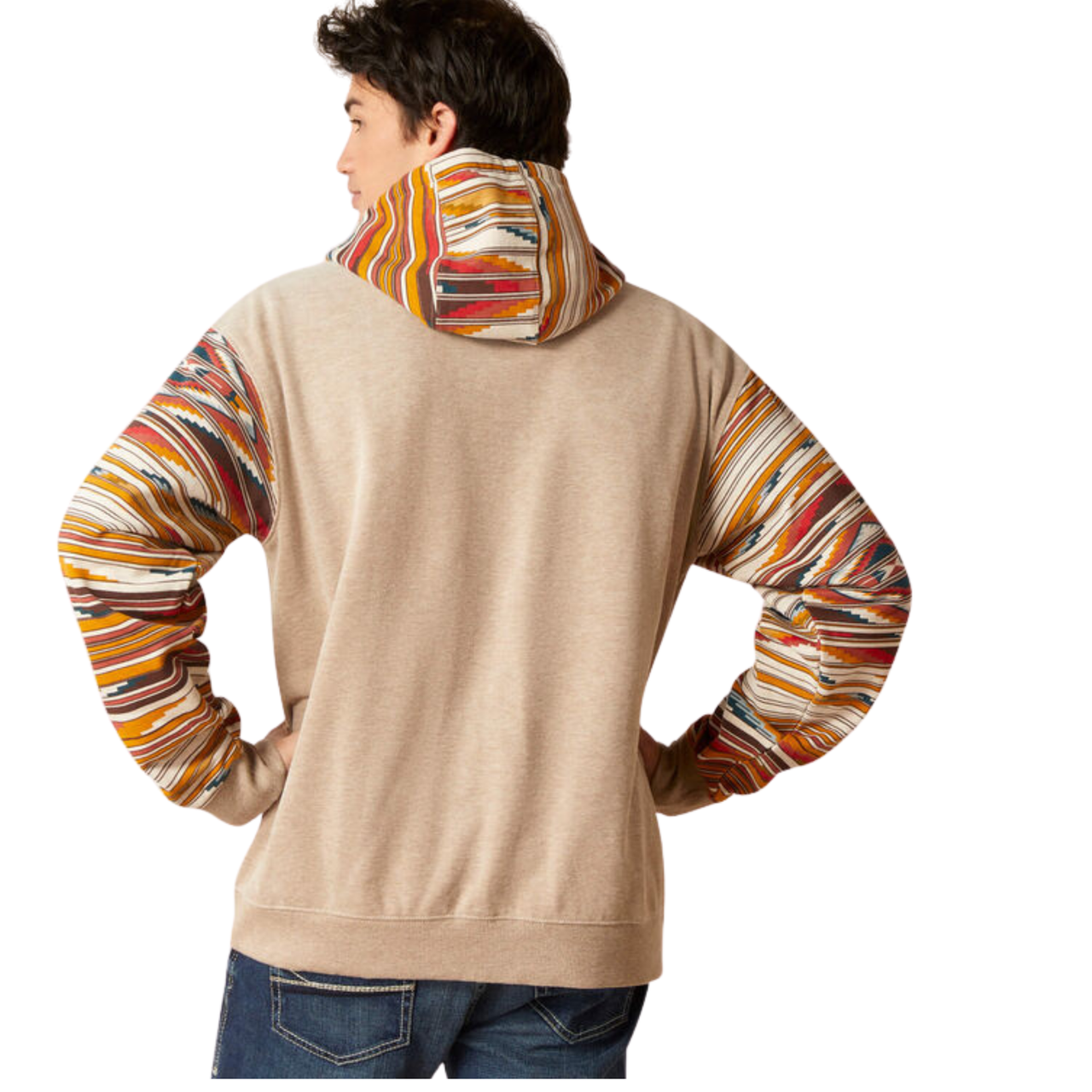Ariat Men's Colour Blocked Chimayo Hoodie - Beige