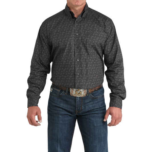 Cinch Men's Long Sleeve  Shirt- Charcoal