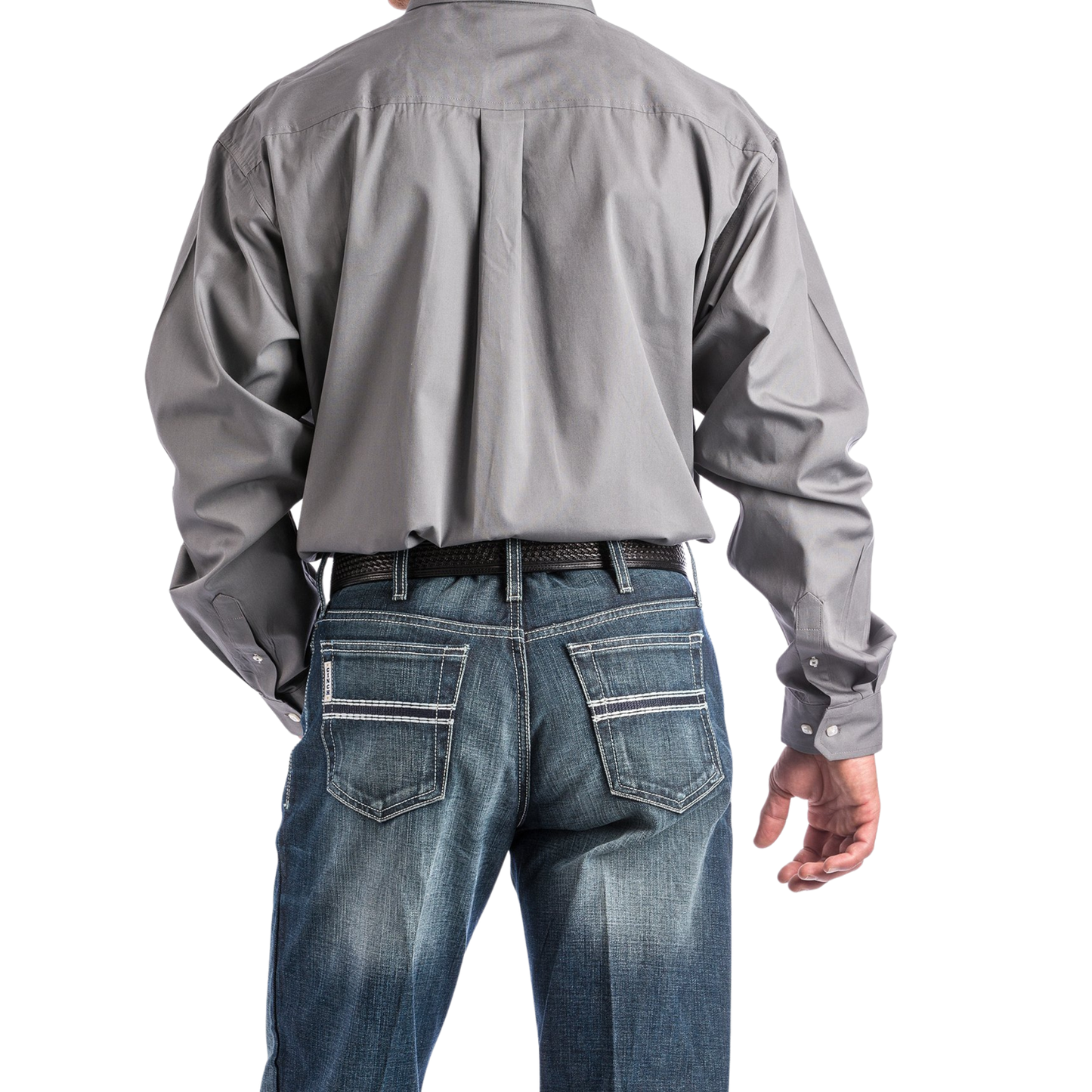 Cinch Men's Classic Fit Solid Button-Down Long Sleeve Shirt - Grey