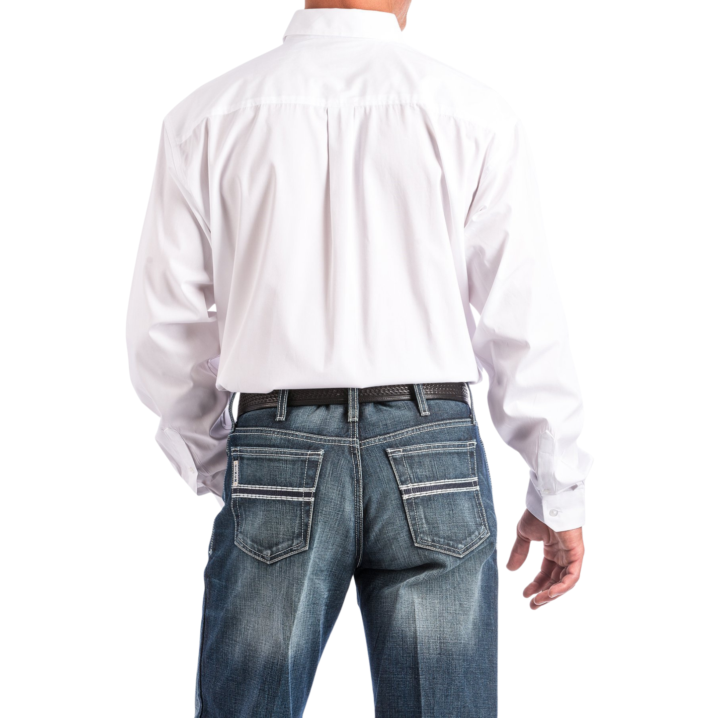 Cinch Classic Fit Men's Cotton Long Sleeve Shirt - White