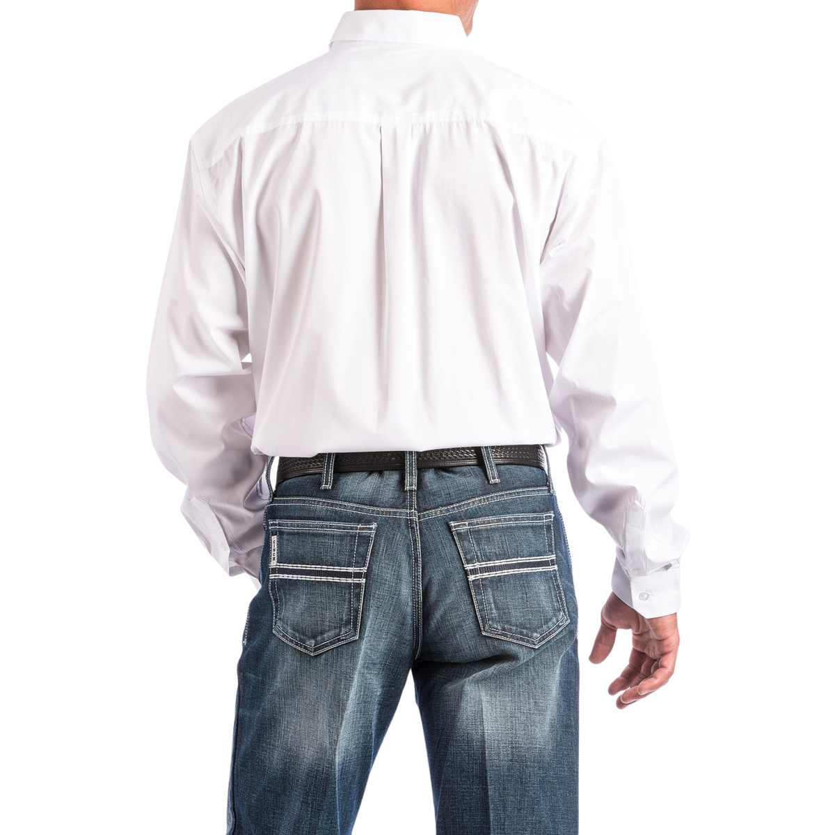 Cinch Classic Fit Men's Cotton Long Sleeve Shirt - White - Irvine Tack & Western Wear