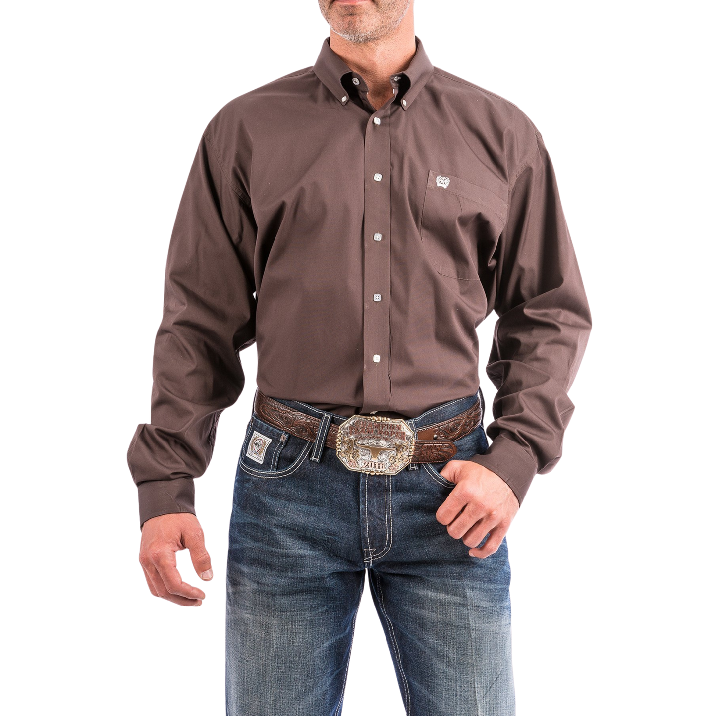 Cinch Classic Fit Men's Cotton Shirt - Brown