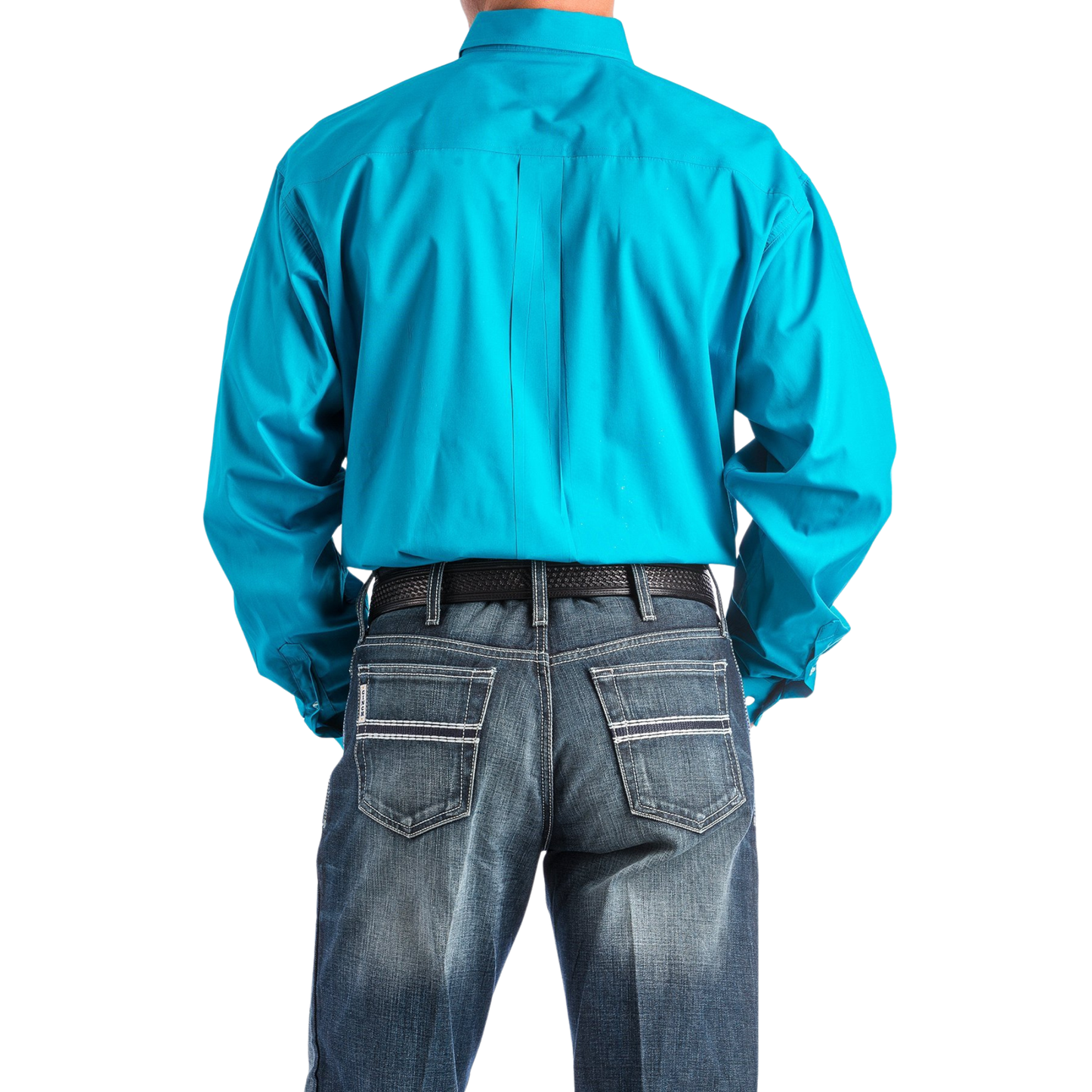 Cinch Men's Classic Fit Long Sleeve Cotton Long Sleeve Shirt - Teal
