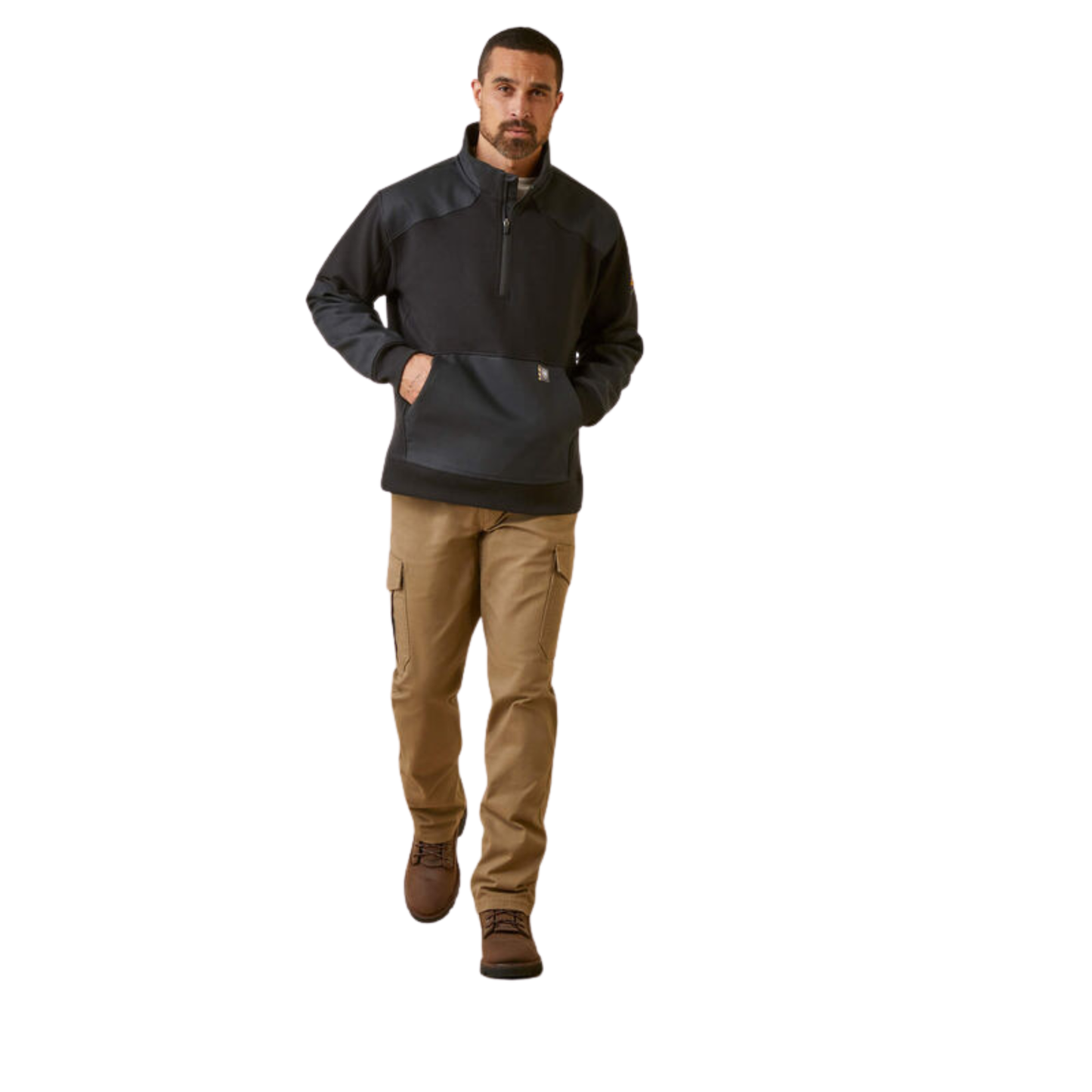 Ariat Men's Rebar Workman Duracanvas 1/4 Zip Sweatshirt - Black