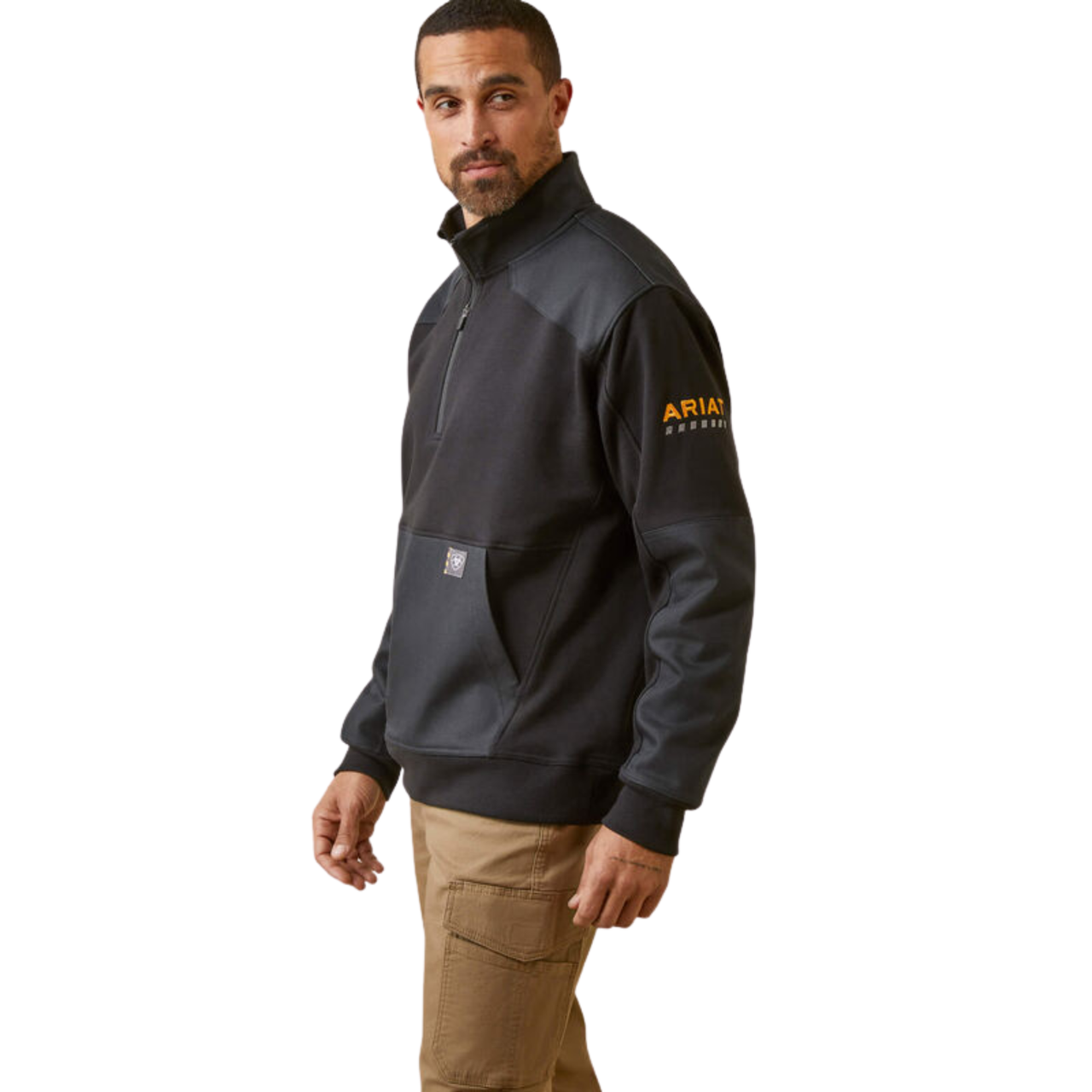 Ariat Men's Rebar Workman Duracanvas 1/4 Zip Sweatshirt - Black
