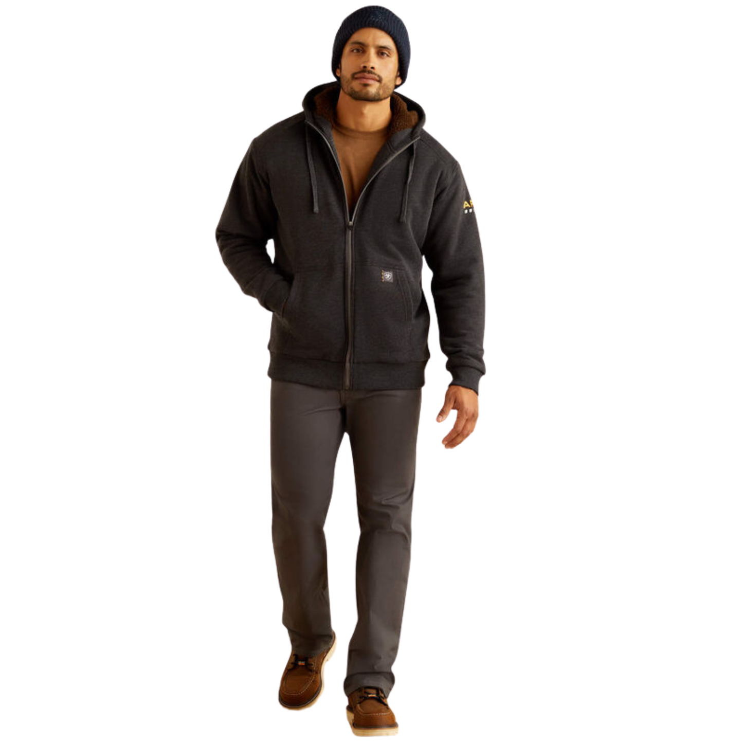 Ariat Men's Rebar All Sherpa-Lined Full Zip Hoodie - Charcoal Heather