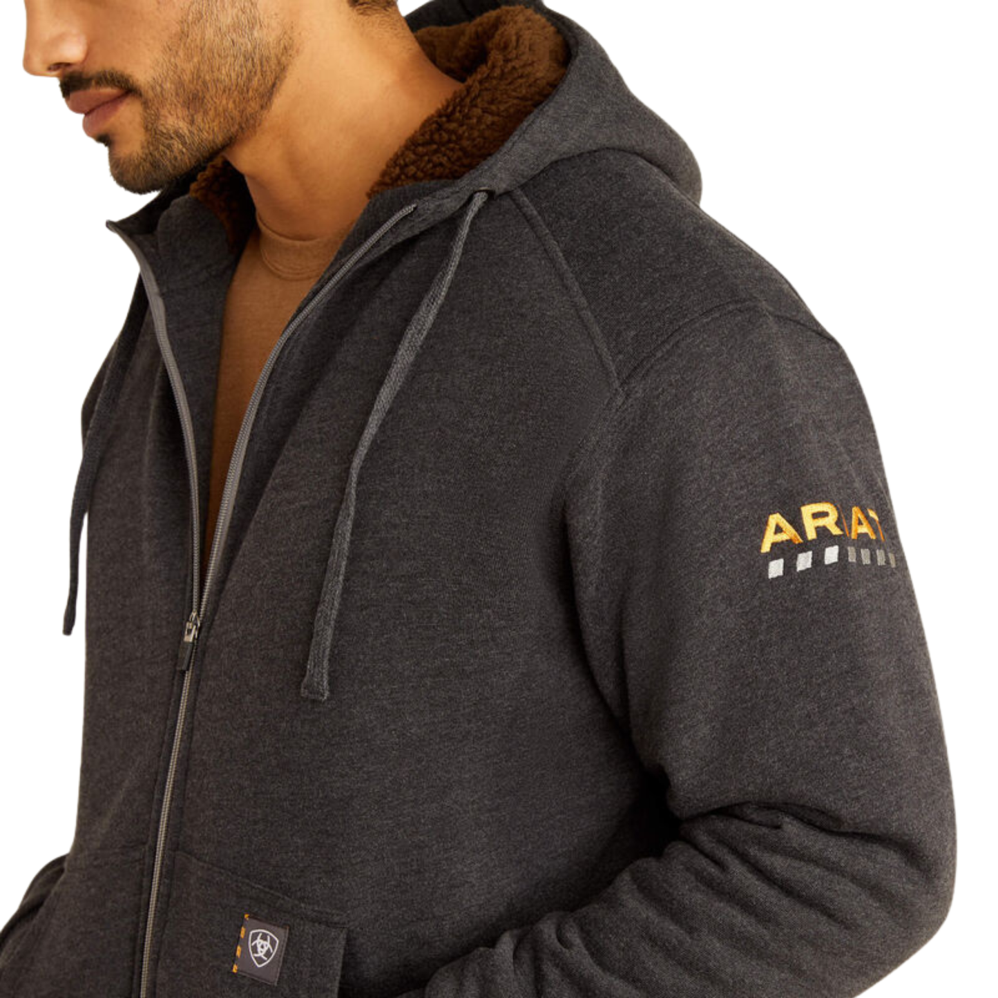 Ariat Men's Rebar All Sherpa-Lined Full Zip Hoodie - Charcoal Heather