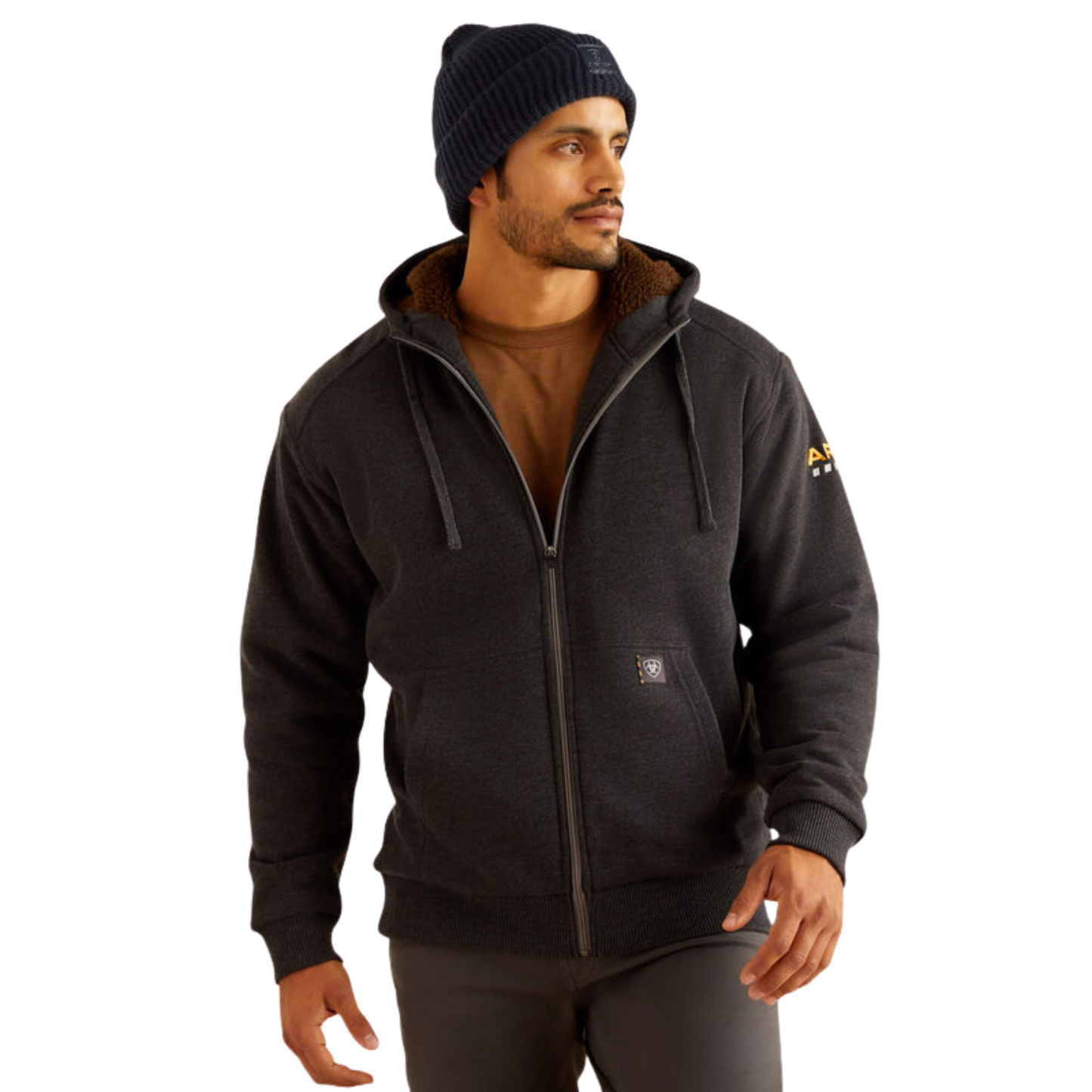 Ariat Men's Rebar All Sherpa-Lined Full Zip Hoodie - Charcoal Heather