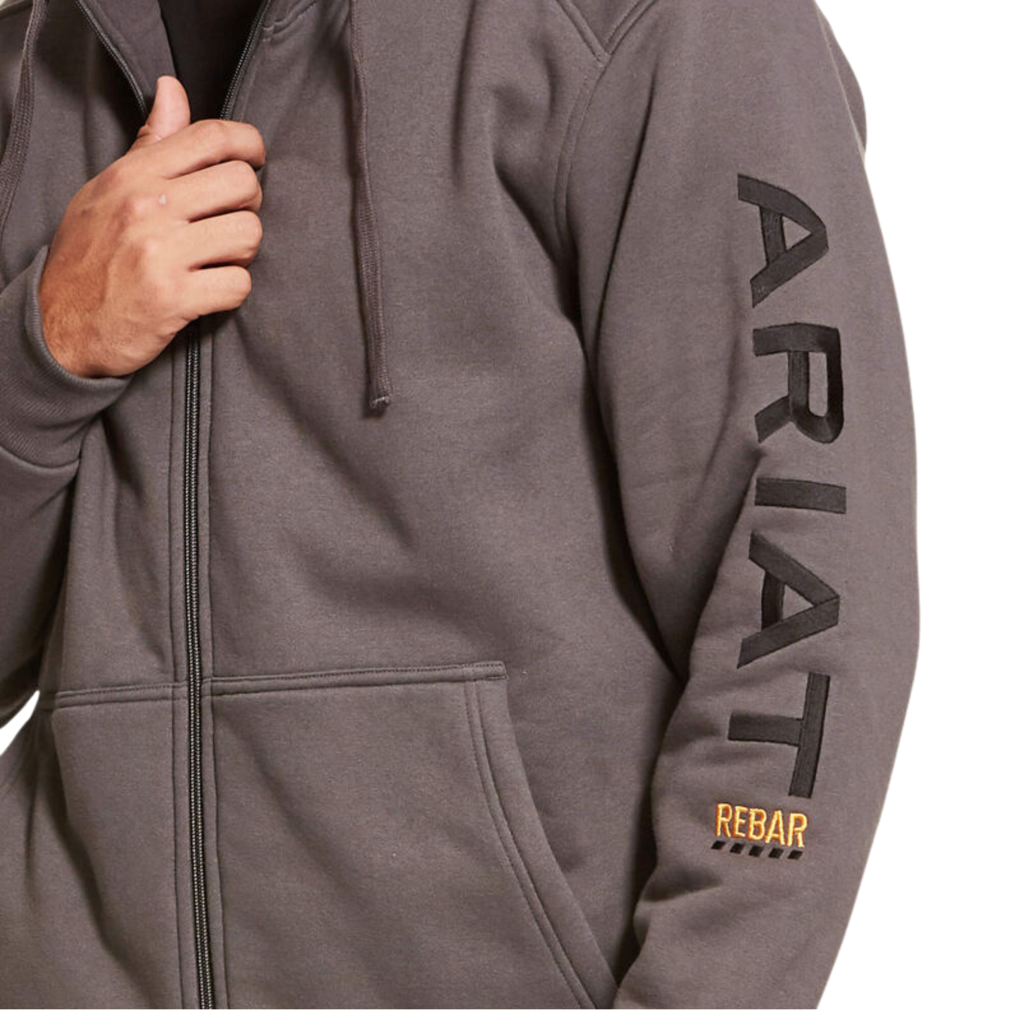 Ariat Men's Rebar All-Weather Full Zip Hoodie Rebar Grey
