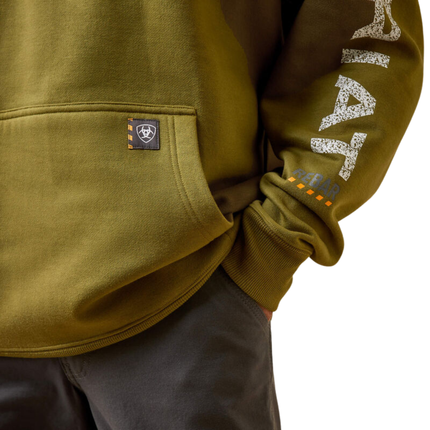 Ariat Men's Rebar Roughneck Pullover Hoodie - Avocado