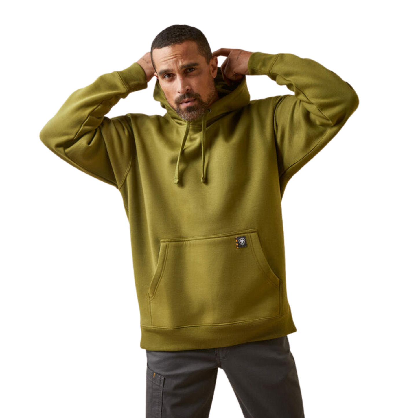 Ariat Men's Rebar Roughneck Pullover Hoodie - Avocado