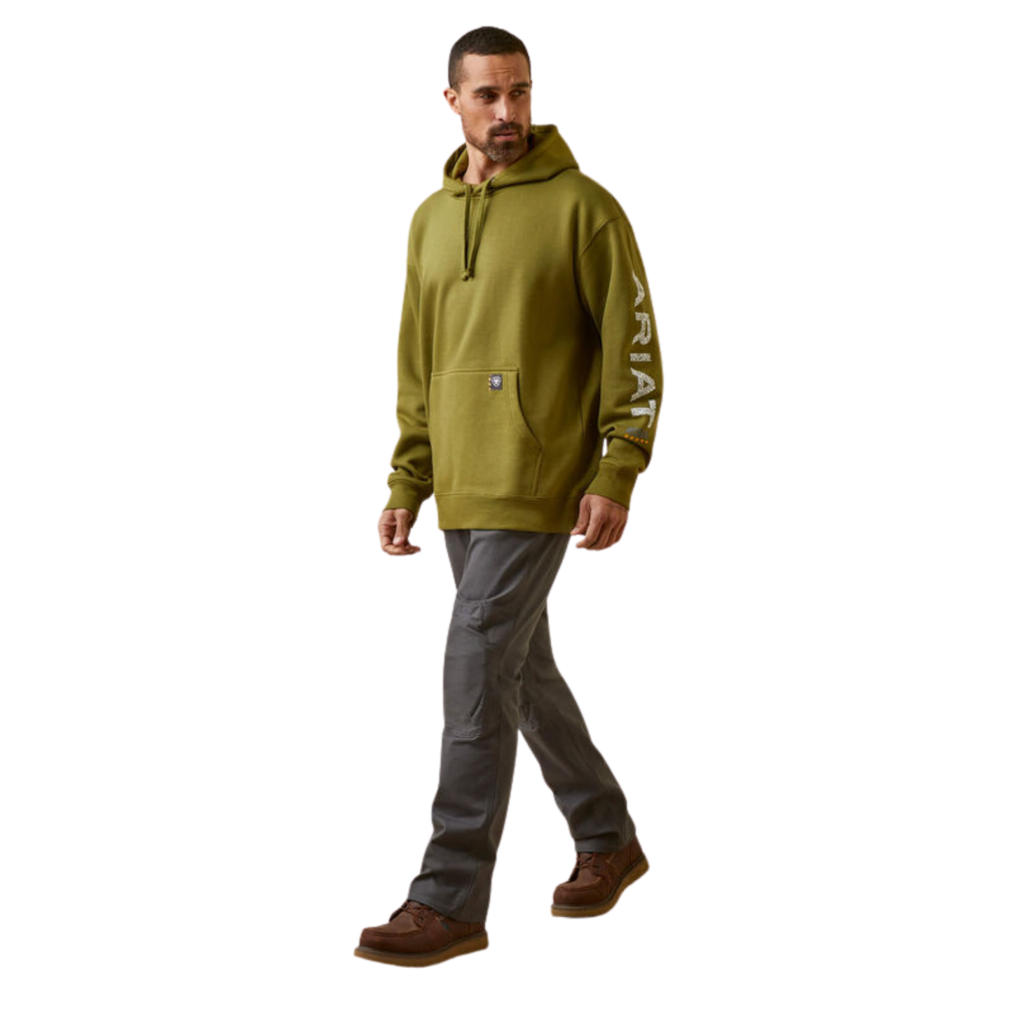 Ariat Men's Rebar Roughneck Pullover Hoodie - Avocado