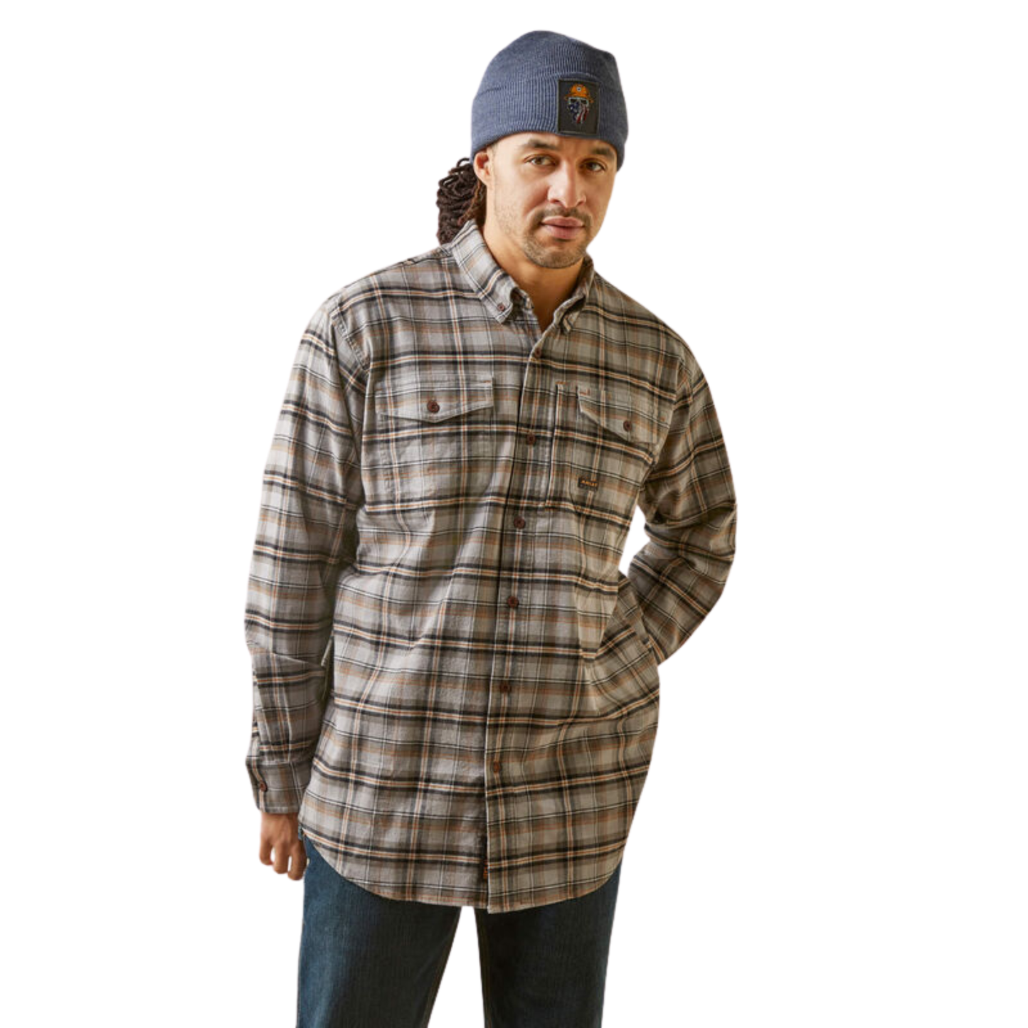 Ariat Men's Rebar Flannel DuraStretch Work Shirt - Alloy Plaid