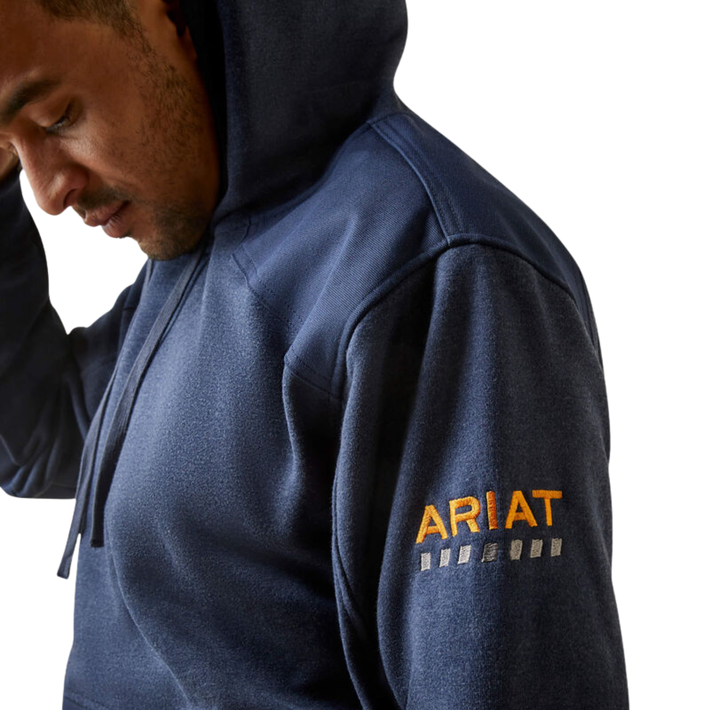 Ariat Men's Rebar Workman DuraCanvas Hoodie - Navy Heather/Navy