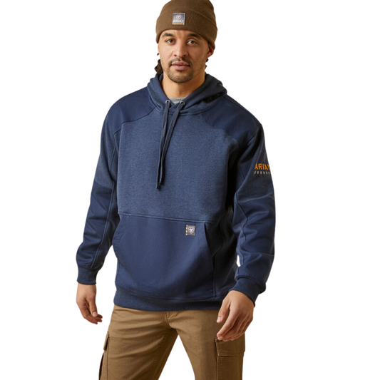 Ariat Men's Rebar Workman DuraCanvas Hoodie - Navy Heather/Navy