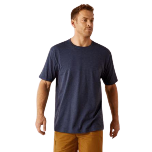 Ariat Men's Rebar Cotton Strong Standard Short Sleeve Tee Shirt-Navy Heather