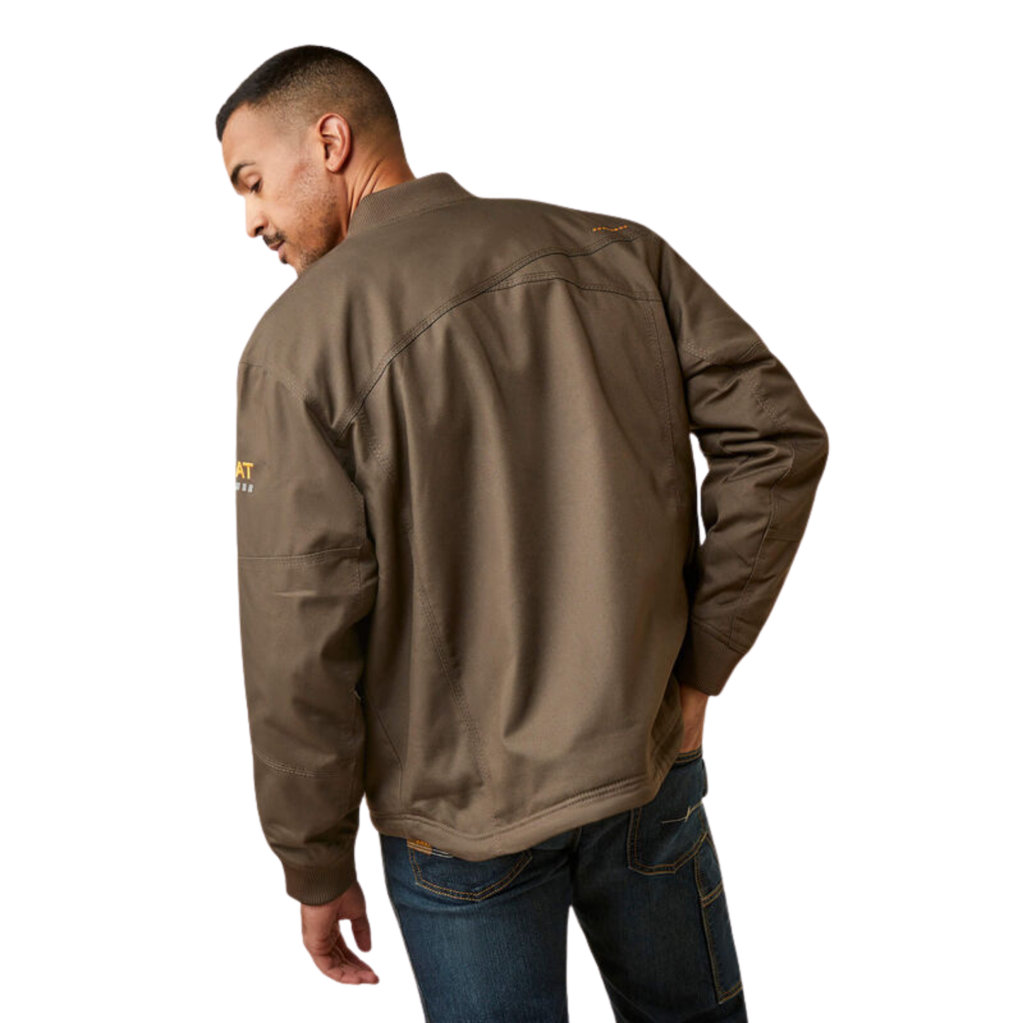 Ariat Men's Rebar Stretch Canvas Bomber Jacket  Wren