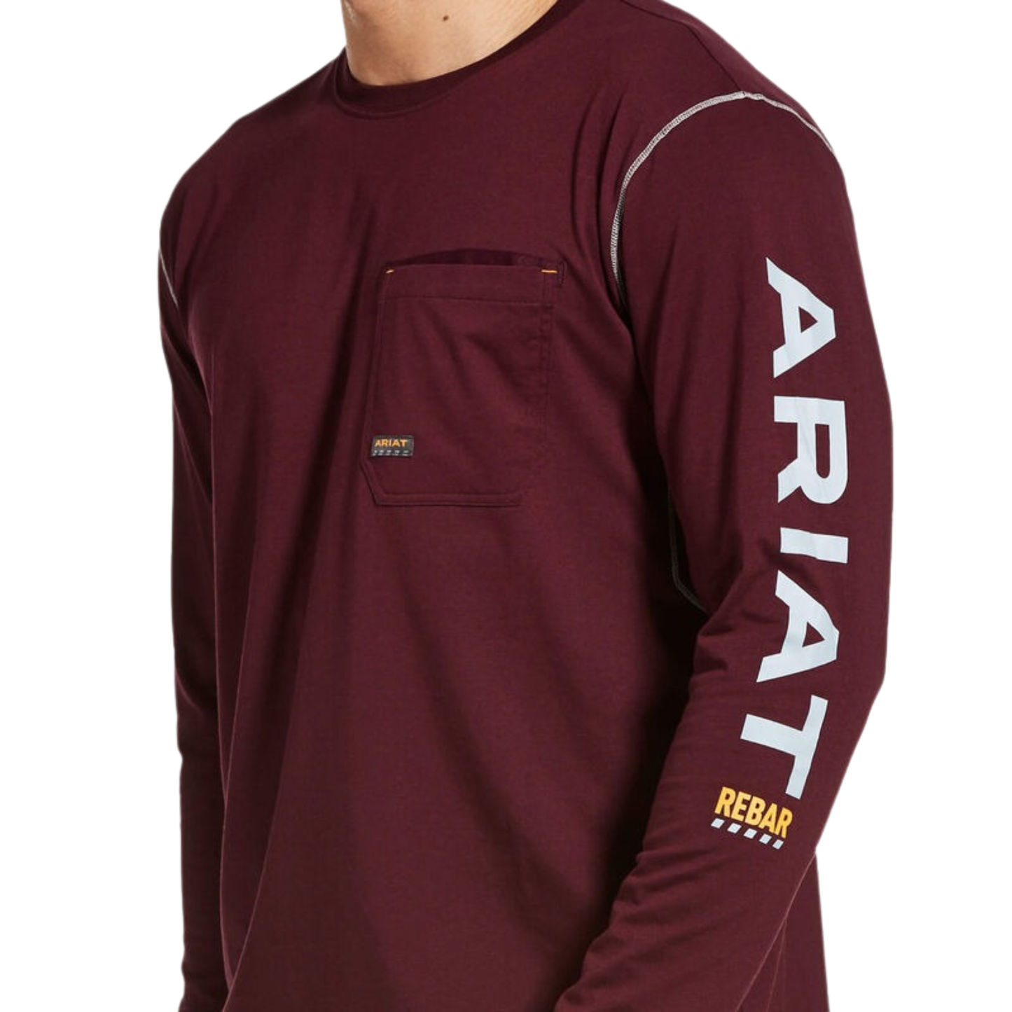 Ariat Men's Rebar Workman Logo Long Sleeve T-shirt - Malbec