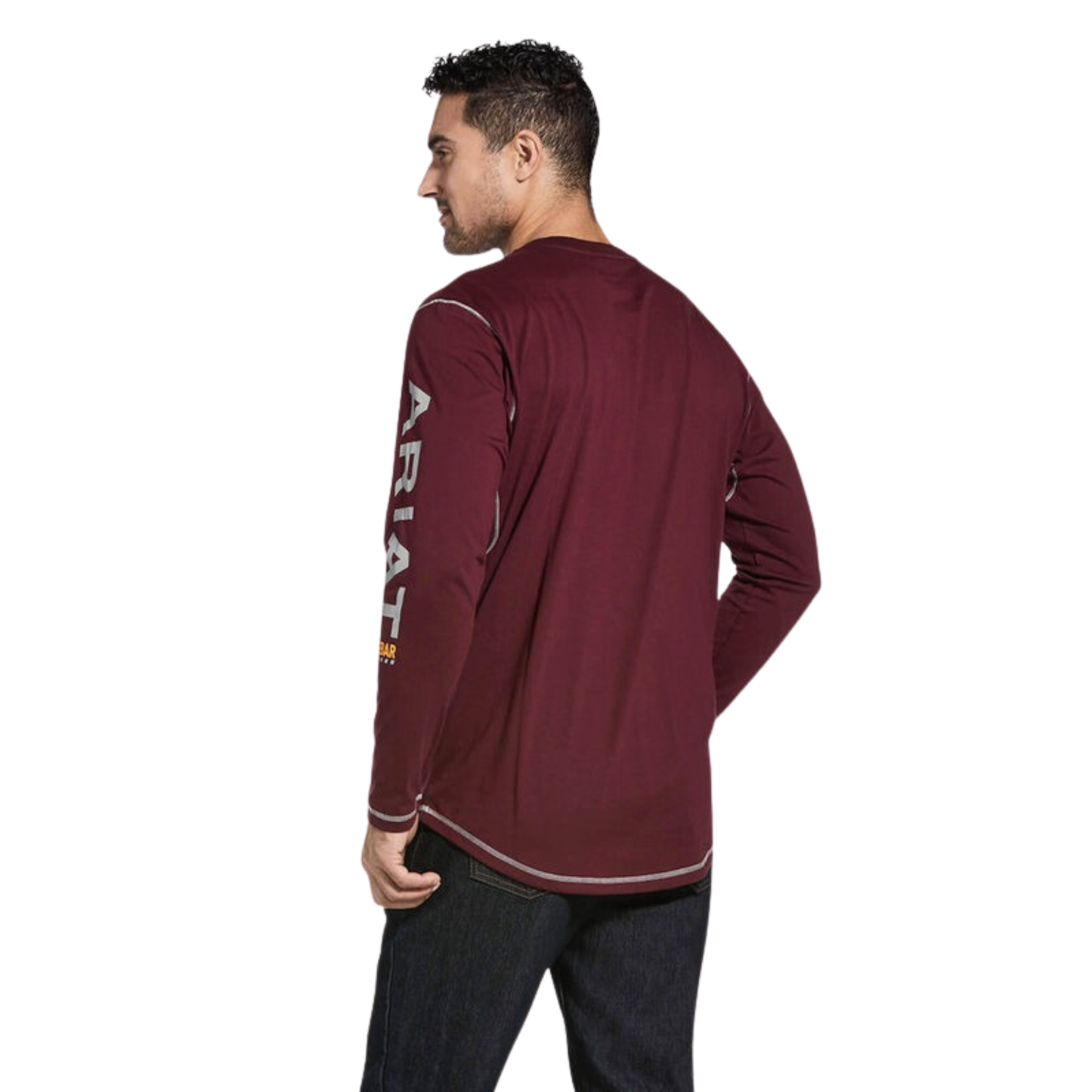 Ariat Men's Rebar Workman Logo Long Sleeve T-shirt - Malbec