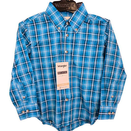 Wrangler Boy's Long Sleeve Riata Snap Shirt - Colours Very