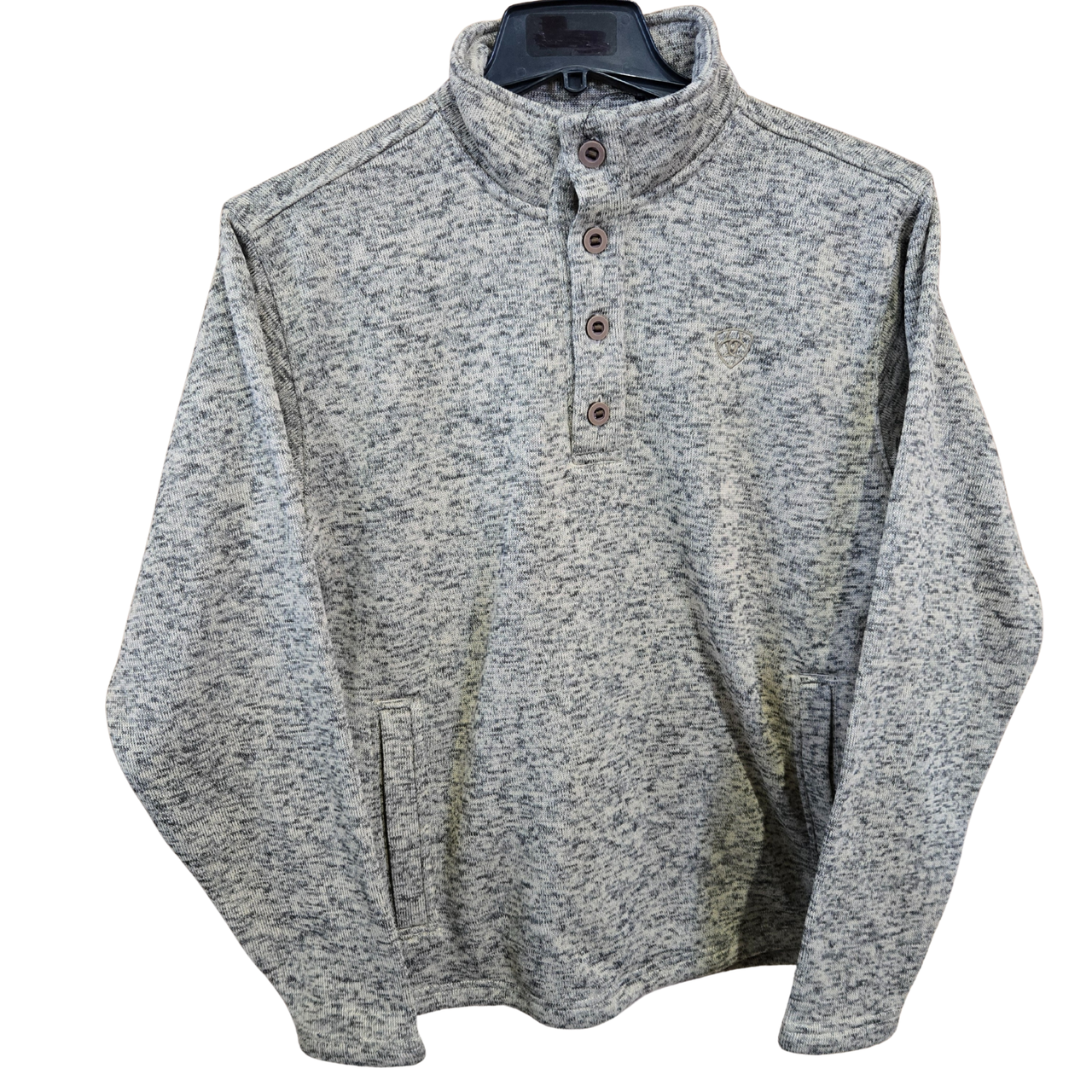 Ariat Men's Long Sleeve Caldwell 1/4 Button Sweater- Beige