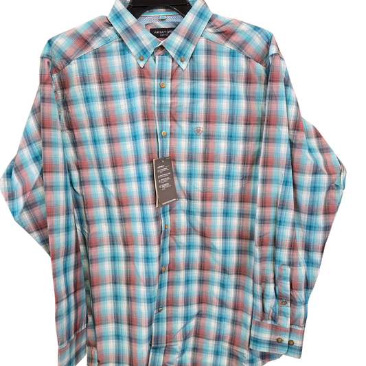 Ariat Men's Pro Series Brooklyn Long Sleeve Shirt - Aqua Blue