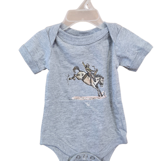 Sage West Kid's Saddle Bronc Onesie - Grey