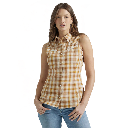 Wrangler Women's Slim Rodeo Snap Shirt - Yellow