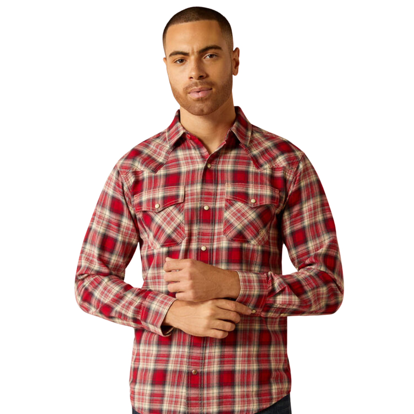 Ariat Men's Chili Pepper Herschel Retro Fit Long Sleeve Shirt - Red