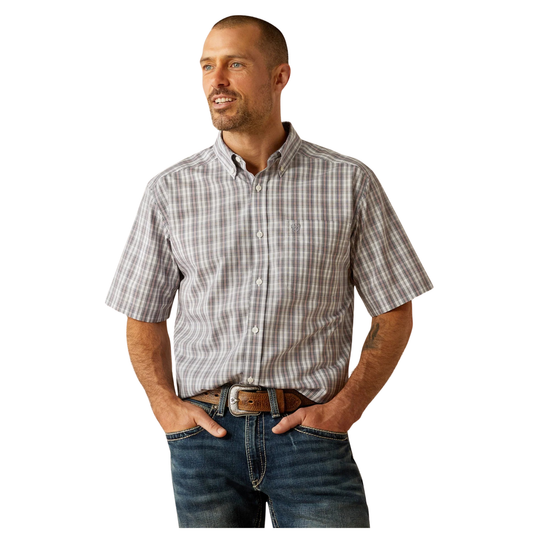 Ariat Men's Short Sleeve Wrinkle Free Onyx Classic Fit Shirt- Black