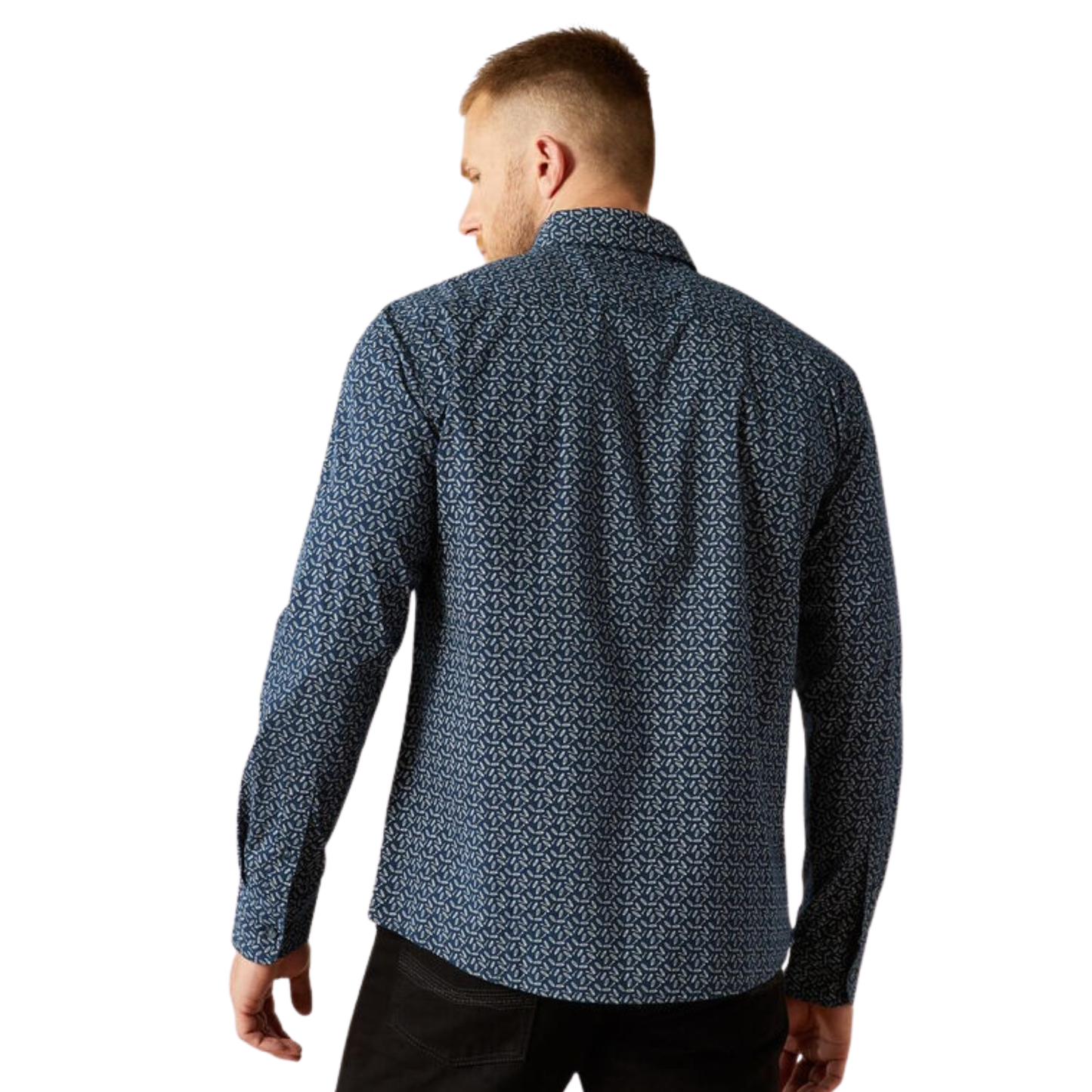 Ariat Men's Long Sleeve Marin Modern Fit Shirt- Navy