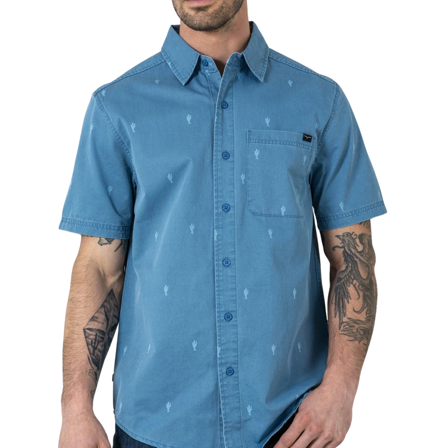 Kimes Men's Cisco Dress Short Sleeve Shirt - Blue