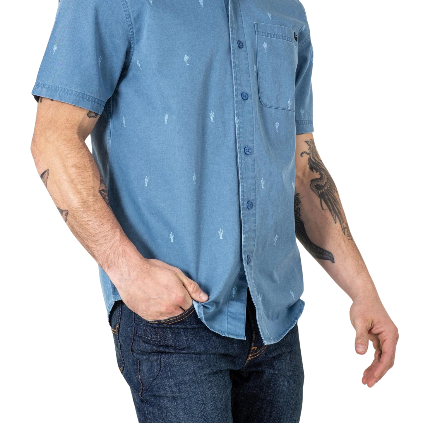 Kimes Men's Cisco Dress Short Sleeve Shirt - Blue