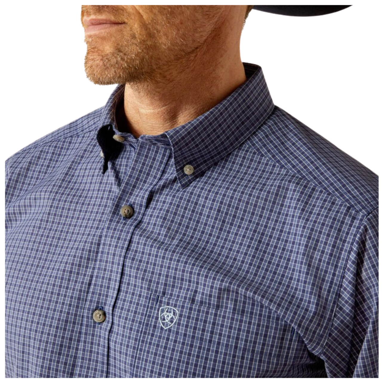 Ariat Men's Long Sleeve Pro Series Calvin Classic Fit Shirt- Navy