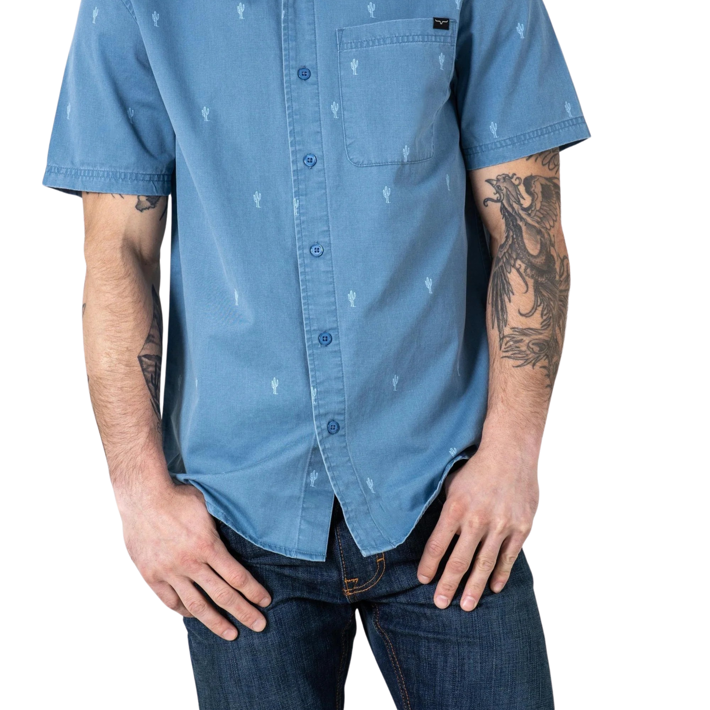 Kimes Men's Cisco Dress Short Sleeve Shirt - Blue