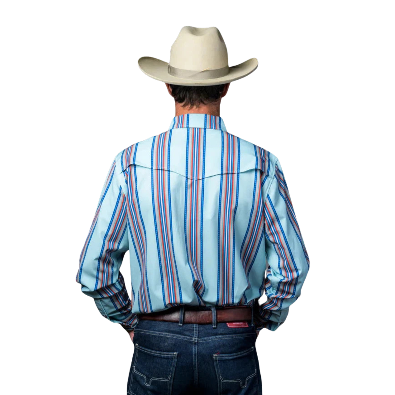 Ferrell Men's The Luke Long Sleeve Snap Shirt - Blue Stripe