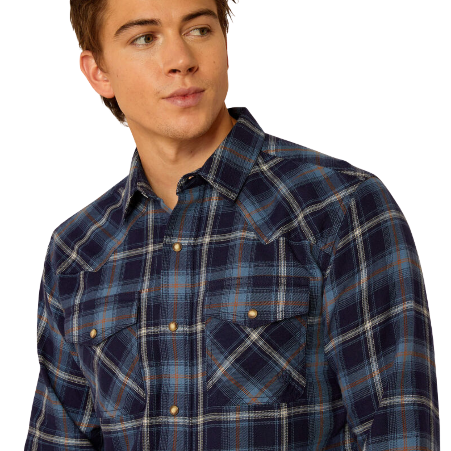 Ariat Men's Hugo Retro Fit Long Sleeve Shirt- Maritime Blue