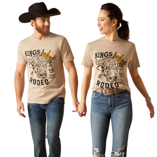 Ariat Unisex Sendero King Cow T-Shirt - Oatmeal Heather