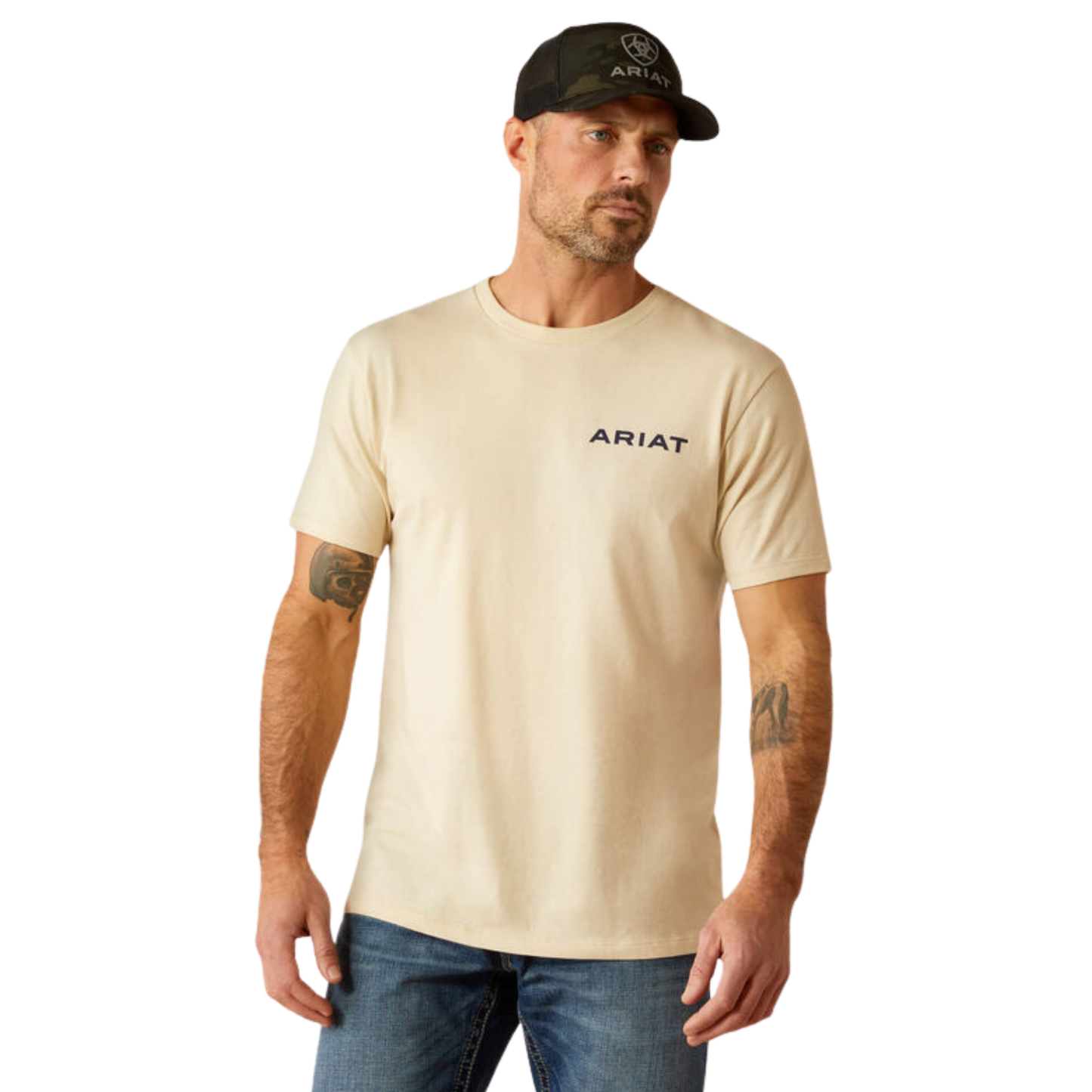 Ariat Men's Short Sleeve Bleached Bones Tee Shirt - Natural