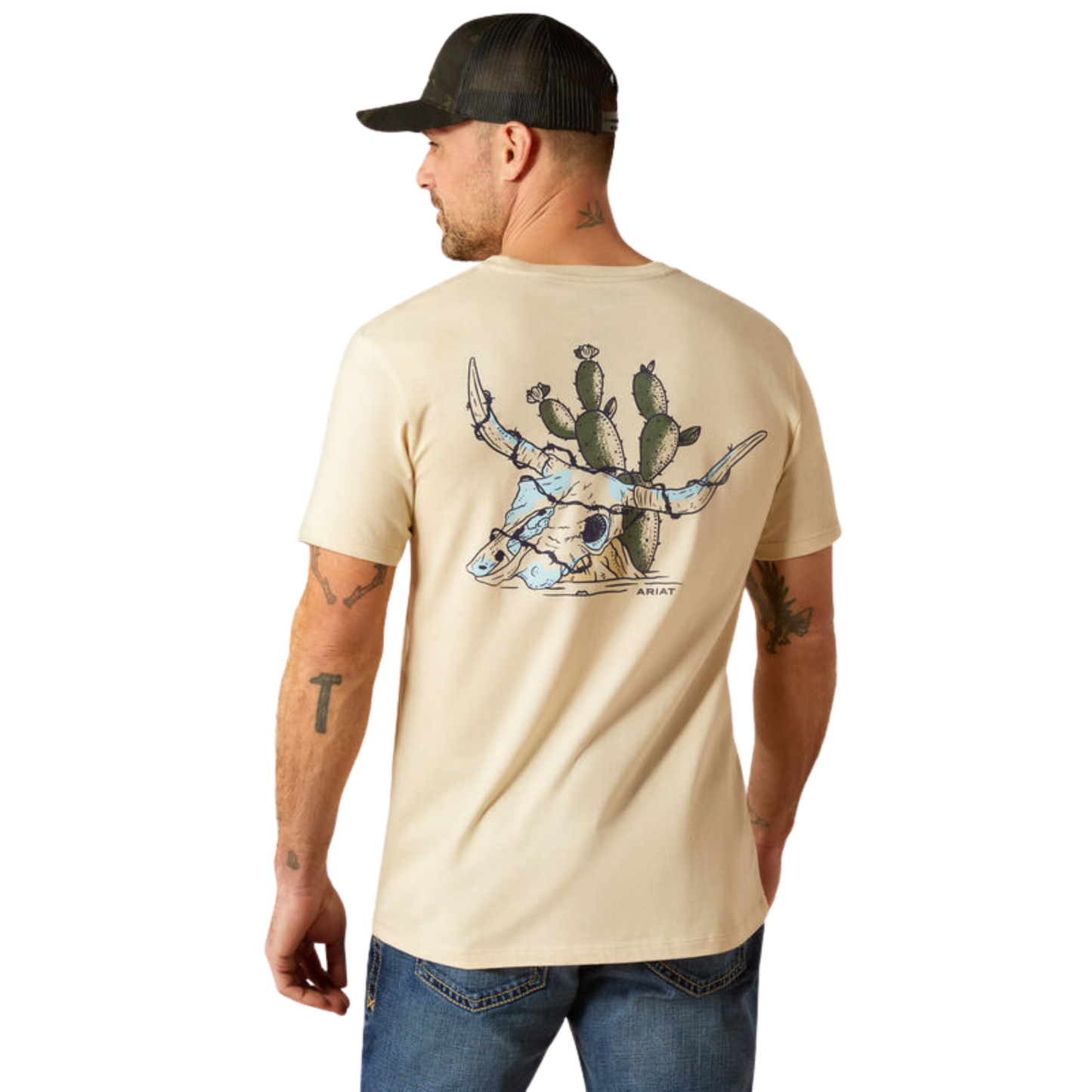 Ariat Men's Short Sleeve Bleached Bones Tee Shirt - Natural