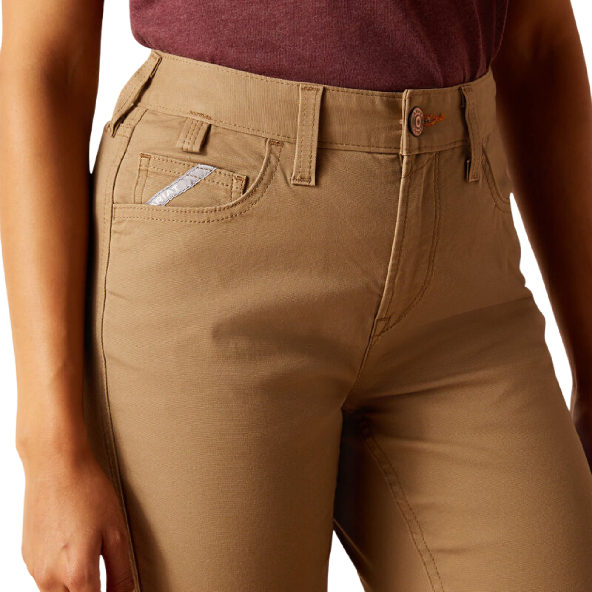 Ariat Women's Rebar Made Tough Perfect Rise Straight Pants - Field Khaki - Irvine Tack & Western Wear
