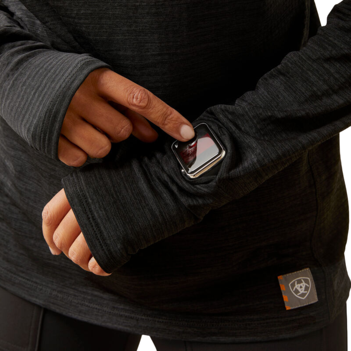 Ariat Women's Rebar Gridwork Baselayer 1/4 Zip T-Shirt - Black