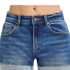 Risen Women's Low Rise Cuffed Shorts - Dark