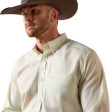 Ariat Men's Wrinkle Free Solid Fitted Long Sleeve Shirt - Laurel Green