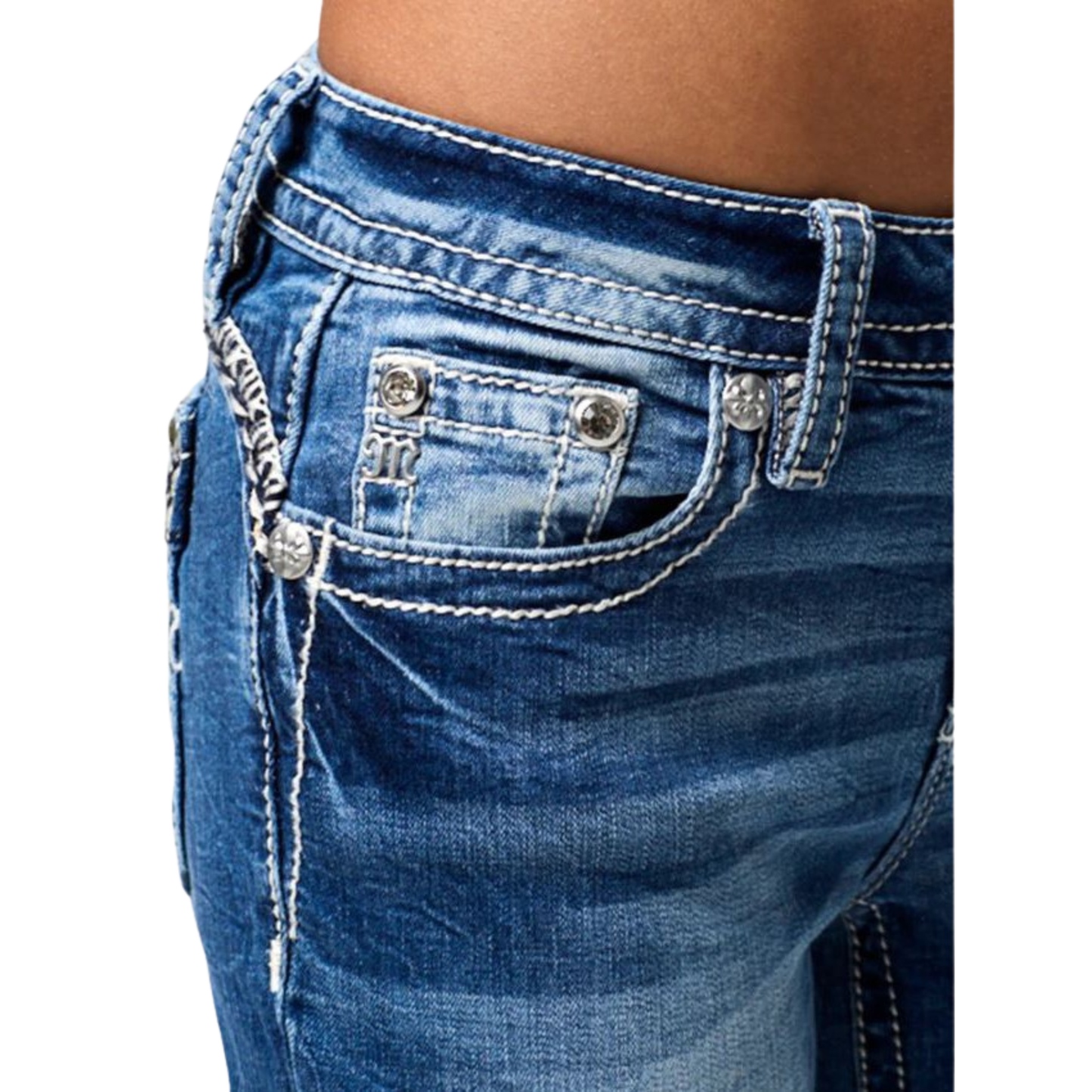 Miss Me Women's Mid Rise Brockman Boot Cut Jean