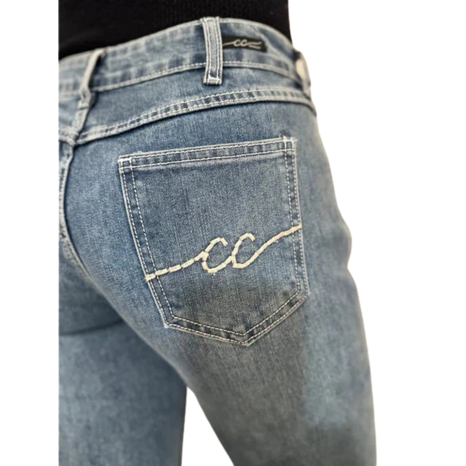 Cowgirl Couture Women's Signature Mid Rise Trouser Jeans - Medium Wash - Irvine Tack & Western Wear